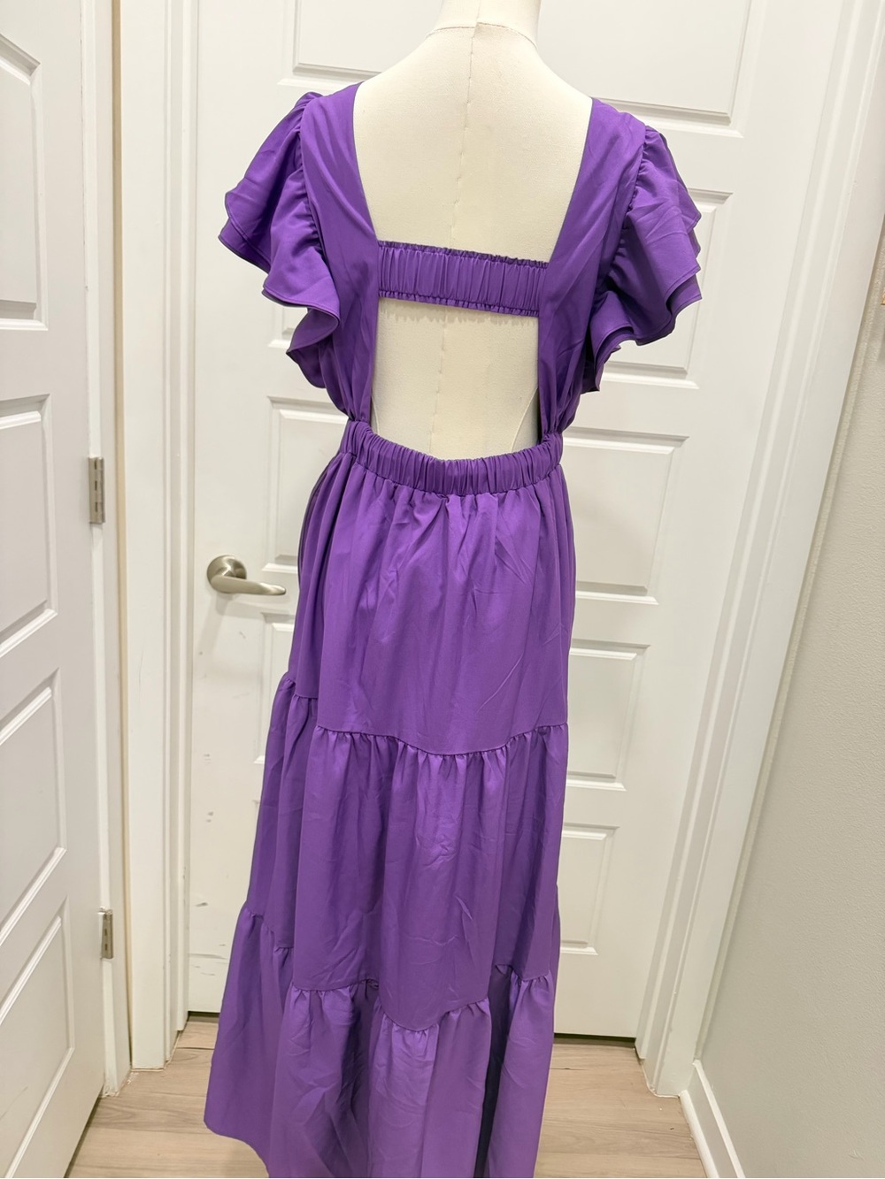 English Factory Women’s Purple Ruffle-Tiered Midi Dress - Picture 9 of 14
